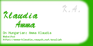 klaudia amma business card